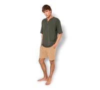 TRAMAS+ Pigiama Uomo Estate 100% Cotone, Set Maglietta a Maniche Corte e Pantaloncini, Abbigliamento da Notte Fresco e Comodo - XL, Liso, Verde Menta