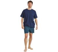 TRAMAS+ Pigiama Uomo Estivo in 100% Cotone, Completo Pigiama Uomo con Maglietta a Maniche Corte e Pantaloncini, Set Notte Leggero e Confortevole per l’Estate, M - Edesia Azul