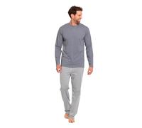 TRAMAS+ Pigiama Uomo in 100% Cotone, Pigiama Uomo Completo Lungo con Maniche Lunghe, Comodo e Traspirante - M, Raya Santi Indigo