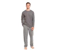 TRAMAS+ Pigiama Uomo in 100% Cotone, Pigiama Uomo Completo Lungo con Maniche Lunghe, Comodo e Traspirante - XL, Raya Hercules Gris