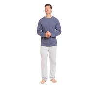 TRAMAS+ Pigiama Uomo in 100% Cotone, Pigiama Uomo Completo Lungo con Maniche Lunghe, Comodo e Traspirante - XXL, Raya Fandi Azul