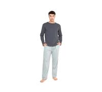 TRAMAS+ Pigiama Uomo in 100% Cotone, Pigiama Uomo Completo Lungo con Maniche Lunghe, Comodo e Traspirante - L, Raya Jupiter Blu Navy