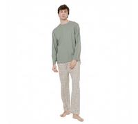 TRAMAS+ Pigiama Uomo in Cotone, Pigiama Uomo Completo Lungo con Maniche Lunghe, 100% Cotone, Comodo e Traspirante -