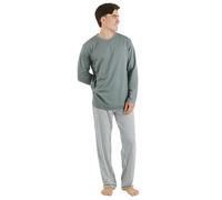 TRAMAS+ Pigiama Uomo in Cotone, Pigiama Uomo Completo Lungo con Maniche Lunghe, 100% Cotone, Comodo e Traspirante - M,Kodac