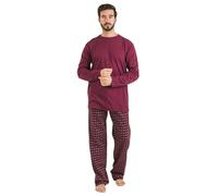 TRAMAS+ Pigiama Uomo in Cotone, Pigiama Uomo Completo Lungo con Maniche Lunghe, 100% Cotone, Comodo e Traspirante - S,Loui