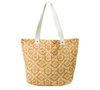 TRAMAS+ Sac en toile imprimée pour femme - Grand cabas avec anses résistantes - Sac en tissu de style décontracté pour la plage, les courses ou l’usage quotidien - Eugenia Ocre