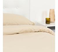 TRAMAS+ Set Copripiumino Matrimoniale 240x220cm, 100% cotone, Copripiumino e 2 federa da letto 55x80cm, Certificata STANDARD 100 by OEKO-TEX - Beige
