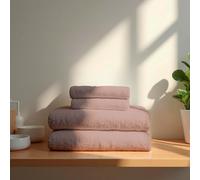 TRAMAS+ Set di asciugamani Premium 700gr 4 pezzi, 100% cotone, 2 asciugamani 50x100 cm e 2 asciugamani da bagno 70x140cm, extra morbidi, ad asciugatura rapida e ad alto assorbimento - Rosa Chiaro
