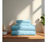 TRAMAS+ Set di asciugamani Premium 700gr 4 pezzi, 100% cotone, 2 asciugamani 50x100 cm e 2 asciugamani da bagno 70x140cm, extra morbidi, ad asciugatura rapida e ad alto assorbimento - Acqua di Mare