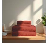 TRAMAS+ Set di asciugamani Premium 700gr 6 pezzi, 100% cotone, 4 asciugamani 50x100 cm e 2 asciugamani da bagno 70x140cm, extra morbidi, ad asciugatura rapida e ad alto assorbimento - Rosso Mattone