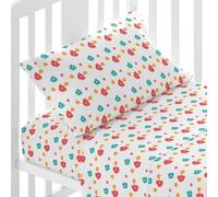 TRAMAS+ Set di Lenzuola per Culla e Miniculla, Lenzuola 100% Cotone Super Morbido per Bebè, Tessili per Cameretta 3 Pezzi con Disegni Allegri - 50x80cm, Maracas