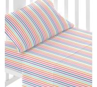 TRAMAS+ Set di Lenzuola per Culla e Miniculla, Lenzuola 100% Cotone Super Morbido per Bebè, Tessili per Cameretta 3 Pezzi con Disegni Allegri - 50x80cm, Raya Praga