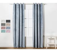 TRAMAS+ Tende Interne in Velluto Perlato, Oscuranti Termiche per Finestre, 140x300 cm, per Camera da Letto e Soggiorno - Indaco