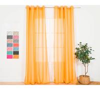 TRAMAS+ Tende per interni, 1 Pezzo, Tende trasparenti per il soggiorno e la camera da letto 140x260cm, con occhielli, camera da letto, bambini, giovani e adulti e sala da pranzo - Molly Senape