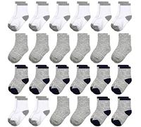 TRAMLE Calzini per bambini e ragazzi, 24 paia (1-14 anni), morbidi e traspiranti, per bambini e bambine, Multicolore, 2-4 Years