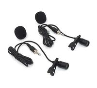 TRAMO - Microfono lavalier in metallo da 3,5 mm, con vite esterna con connettore a vite per trasmettitore wireless Sennheiser - microfono condensatore a cancellazione del rumore, voce chiara (2 x microfono da bavero)