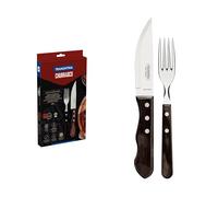 Tramontina 21198/908 - Set di Posate Jumbo, Composto da 4 Pezzi con Manico Marrone, Doppia/triplice chiodatura