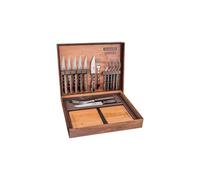 Tramontina Churrasco Set da barbecue Jumbo, 15-TLG, set da barbecue, posate da bistecca, tagliere