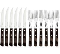 Tramontina Classic, set 12 posate + coltello da bistecca dentato a punta, manico
