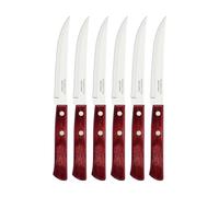 Tramontina Classic, set 6 coltello da bistecca dentato a punta, manico legno bor