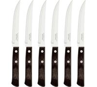 Tramontina Classic, set 6 coltello da bistecca dentato a punta, manico legno ner