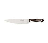 Tramontina Coltello da Chef, con lama in acciaio inossidabile e manico in legno trattato castagno, Polywood 20 cm