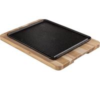 Tramontina Fontana in ghisa con vassoio in legno teak Churrasco Essencial, 35 x 25 cm