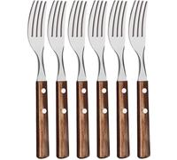 Tramontina forchette tavola Polywood acciaio inox marrone Set 6 Pezzi 20 cm