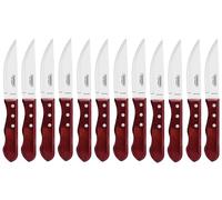Tramontina Jumbo, set 12 coltello da bistecca dentato a punta, manico legno
