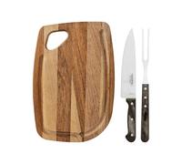 Tramontina Kit Barbecue Inox con Manici in Legno e Tagliere 3 Pezzi