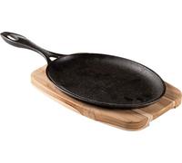 Tramontina Padella in Ghisa con Vassoio in Legno di Teak 38 x 19,5 cm - Churrasco Essencial