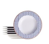 Tramontina - Piatti fondi rotondi decorati in porcellana 23 cm Abstratta. Confezione da 6.