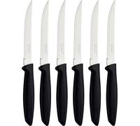 Tramontina Plenus, set 6 coltello Nero da bistecca dentato a punta, manico plast