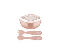 Tramontina - Posate e vaso rosa Baby 3 pezzi. Polipropilene senza BPA. 12 mesi
