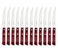 Tramontina set 12 coltello da bistecca dentato a punta, manico legno