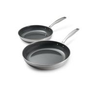Tramontina Set di 2 Padelle in Acciaio Inox a Triplo Strato