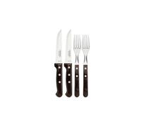 Tramontina Polywood, set da tavola 4 pezzi in acciaio inox e manici in legno trattato Polywood, Set da tavola 4 pezzi in Acciaio Inox e Manici in Legno Trattato