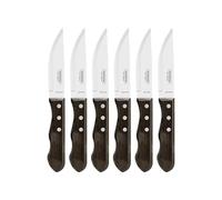 Tramontina Set di coltelli da bistecca Jumbo acciaio inossidabile e manico in castagno Polywood, 6 pezzi