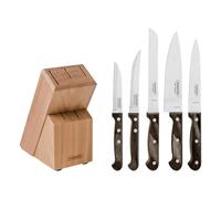 Tramontina Set di Coltelli da Cucina in Acciaio Inox e Manici in Legno Polywood 6 pezzi