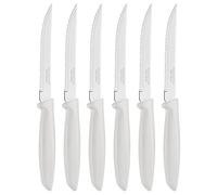 Tramontina Set di Coltelli Dentati per Carne 6 pezzi, Colore Bianco, Acciaio Inossidabile, Plenus