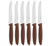 Tramontina Set di Coltelli Dentati Tavola da Carne con Punta Arrotondata Colore Marrone Acciaio Inossidabile, Plenus 6 pezzi