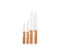 Tramontina Set di Coltelli in Acciaio Inox e Legno Naturale Dynamic 4 Pezzi