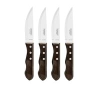 Tramontina Coltelli da Bistecca Jumbo da 12,7 cm, Coltello affilato con Manico in Legno, per Campeggio, Cucina, Rustico, Lavabile in lavastoviglie (4 Pezzi) (la Confezione può variare)