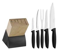 Tramontina Set di Coltelli Plenus in Acciaio Inox e Ceppo in Legno 6 Pezzi