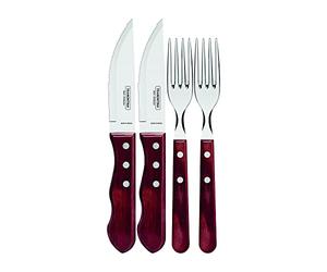 Tramontina Set Posate per Carne/BBQ Polywood colore rosso 4 pezzi