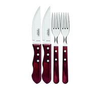 Tramontina Set Posate per Carne/BBQ Polywood rRosso 4 Pezzi