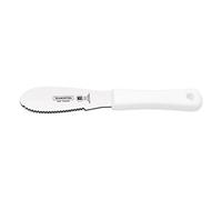 Tramontina Spatola da burro con lama in acciaio inossidabile, denti e manico in polipropilene bianco, 10 x 3 cm, Professional NSF