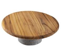 Tramontina Tagliere Presentazione in Legno di Teak certificato con Base Supporto per torta Provence 26 x 9 cm