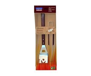 Tramontina Utensile per Barbecue CHURRASCO Set, Legno di Acciaio Inox, Marrone