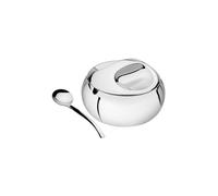 Tramontina Zuckerdose Zuccheriera con Cucchiaio e Coperchio, in Acciaio Inox, Lavabile, 18/10 Plastica, 11,5 x 10,5 x 8 cm